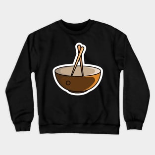 Chinese Bowl with Chopsticks Sticker vector illustration. Food and drink objects icon concept. Restaurant food bowl and sticks sticker vector design with shadow. Crewneck Sweatshirt